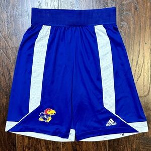 Adidas Kansas University Jayhawks Basketball Sample PE Shorts Blue White